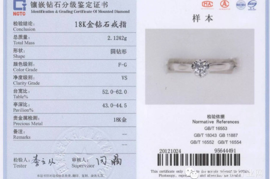 如何看懂钻石NGTC证书